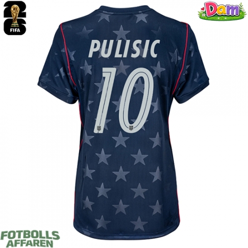 Förenta stater Christian Pulisic #10 Bortatröja Kvinnor VM 2026 Kortärmad